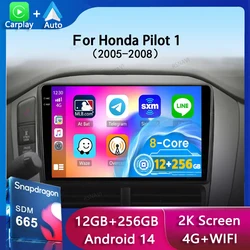 Android 14 Carplay Auto Autoradio Per Honda Pilot 2006 2007 2008 Lettore Video Multimediale Navigazione GPS Stereo WIFI + 4G Unità Principale