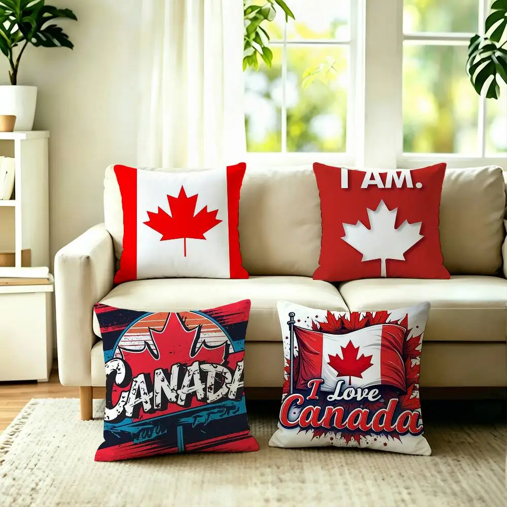 

The Canadian Art Flag Square Double-Sided printed Pillow Case Bedroom Bedside Pillow Sofa Cushion Cover