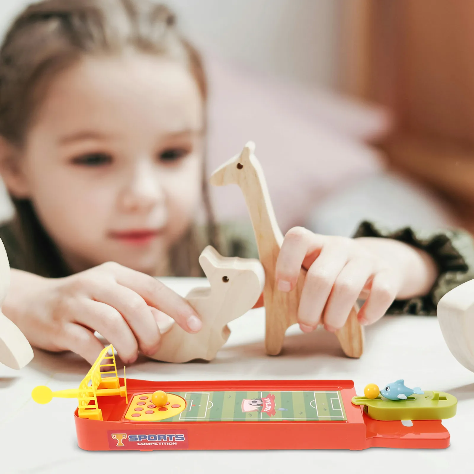

Набор из 1 предмета: Настольная футбольная игра, легкая спортивная игрушка из АБС-пластика для детей, для семейного досуга в помещении, улучшает координацию рук и глаз