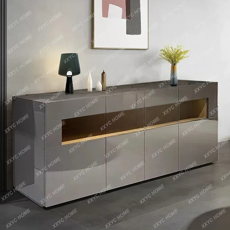 A Modern solid wood dining side cabinet, living room tea cabinet, multi-functional storage, Italian paint cupboard