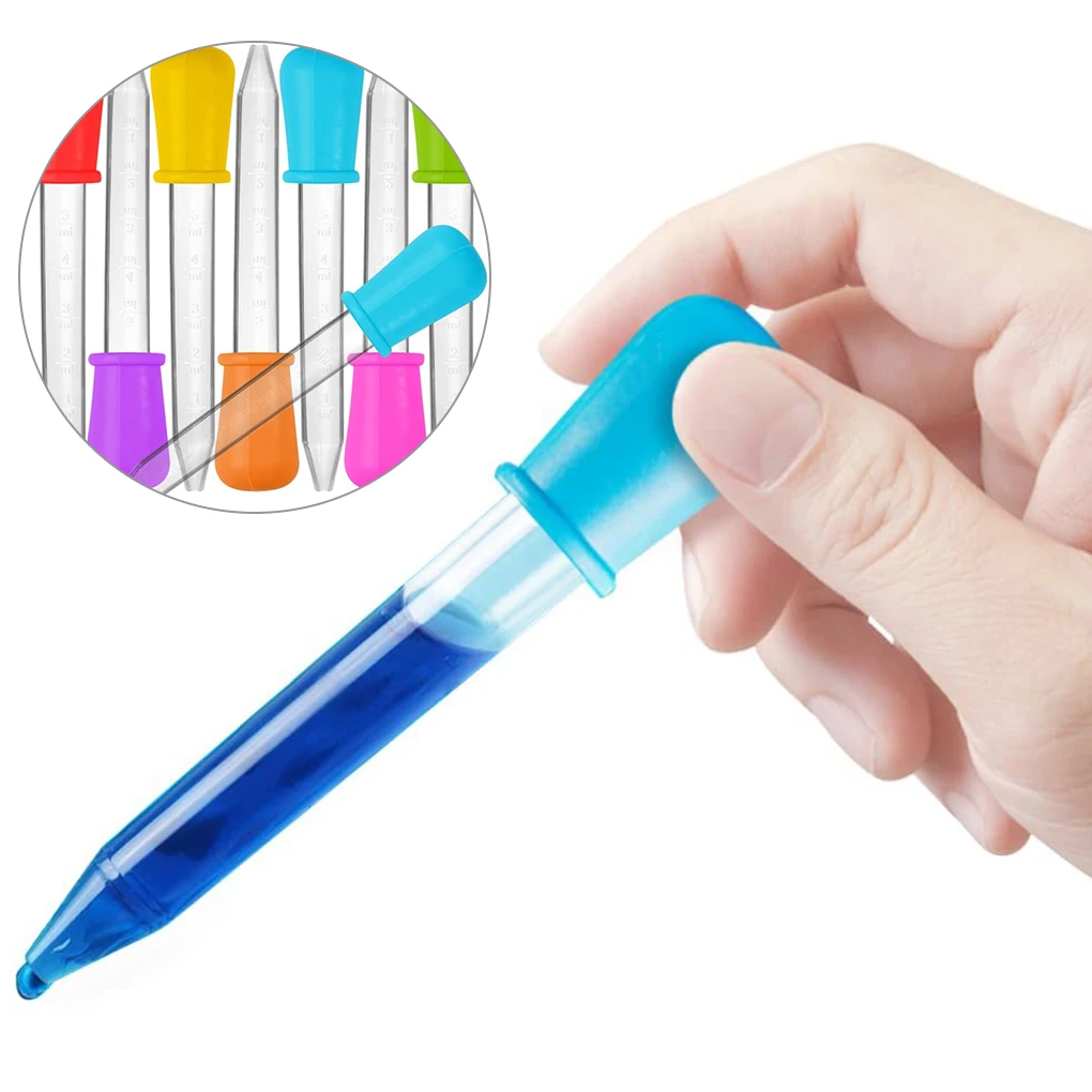 5PCS 5ml Kleine Silikon Kunststoff Pipette Dropper Fütterung Medizin Flüssigkeit Auge Ohr Pipette Dropper Labor Experiment Spielzeug geschenk – Detail 4