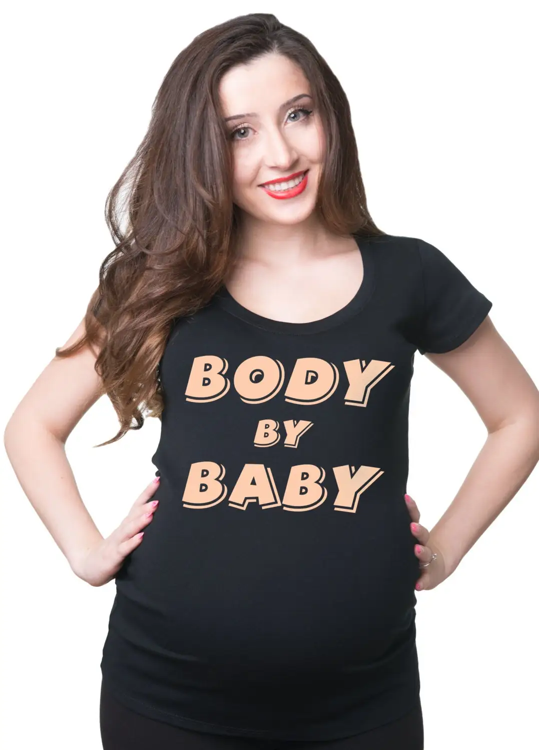 Body By Baby Maternity T Shirt For Pregnant Woman Pregnancy Announcement