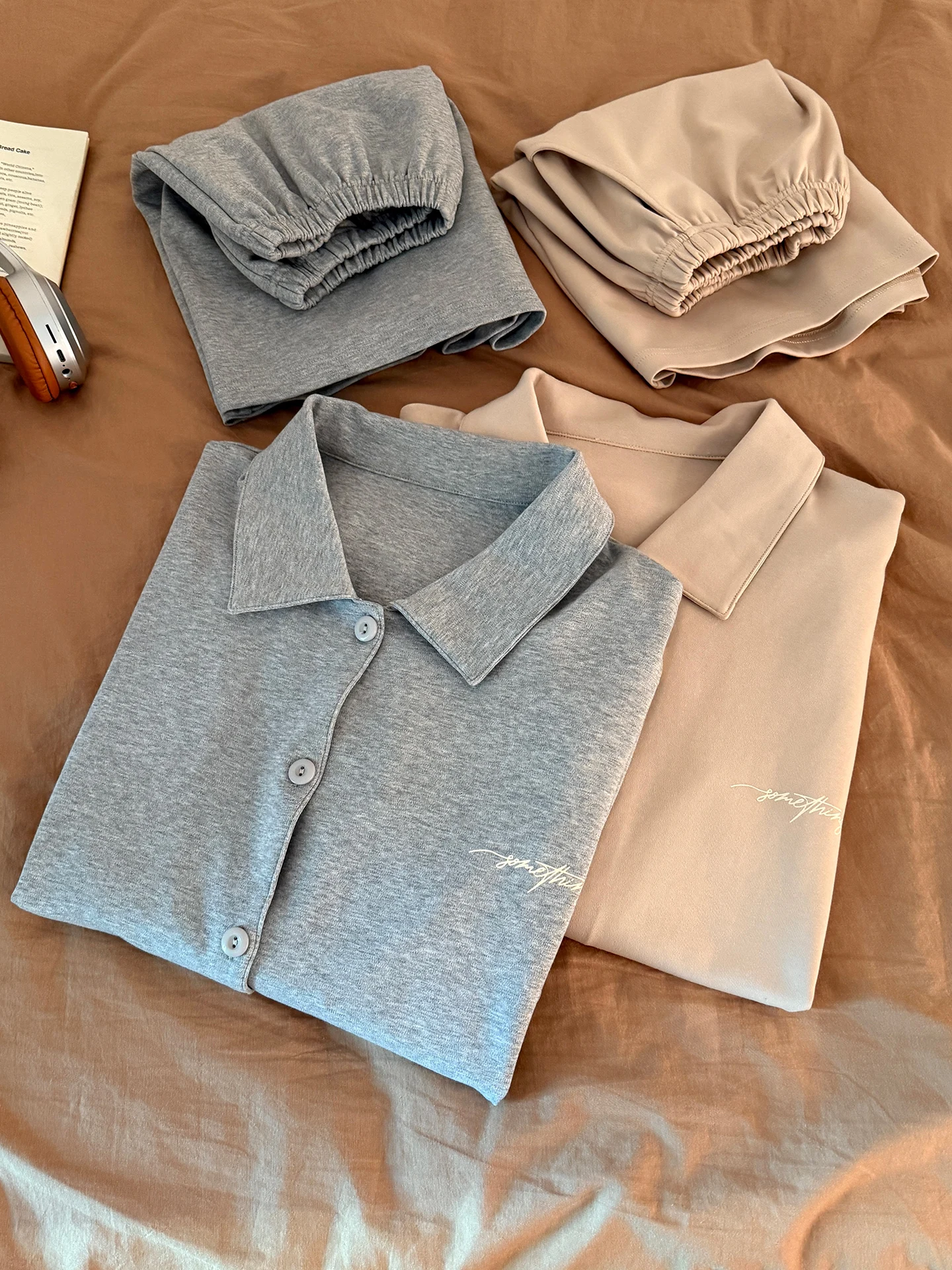 純綿パジャマ女性の夏半袖大きいサイズ-2026-新しい生き抜く服フルコットン無地セット夏のホーム服