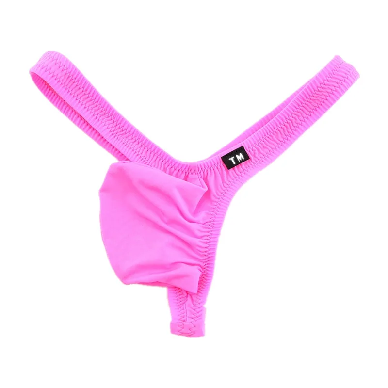 Men's Ice Silk Thong, Low-rise Semi-sheer T-back Underwear, Breathable Silky Thin Design