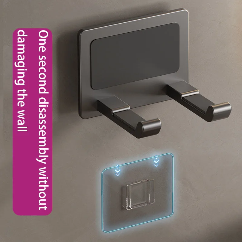 رف تخزين مجفف الشعر دون اللكم، شماعة مجفف الشعر في الحمام، رف تخزين متعدد الوظائف #6