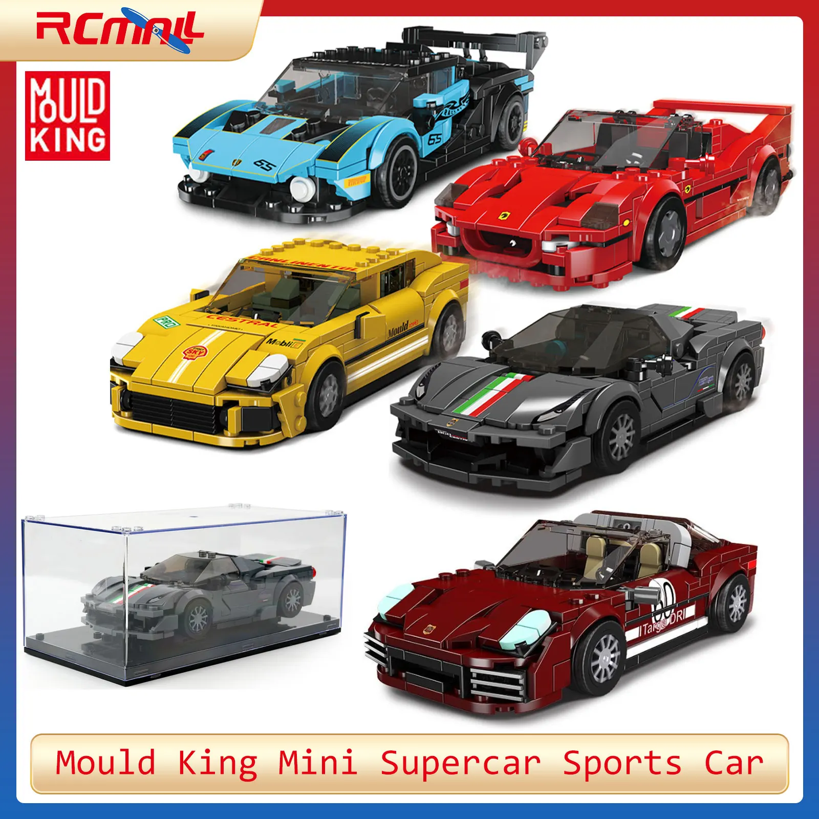 

MOULD KING Mini Supercar Sports Car Model DIY Puzzle Building Blocks Educational Toys Roadster Model 27065 - 27068