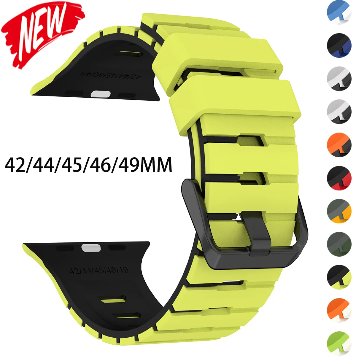 Silikonarmband für Apple Watch Ultra 3/2 49 44 45 46mm Weiches Sportarmband für iWatch S11 10 9 8 7 SE3 Zweifarbiges Verstellbares Armband