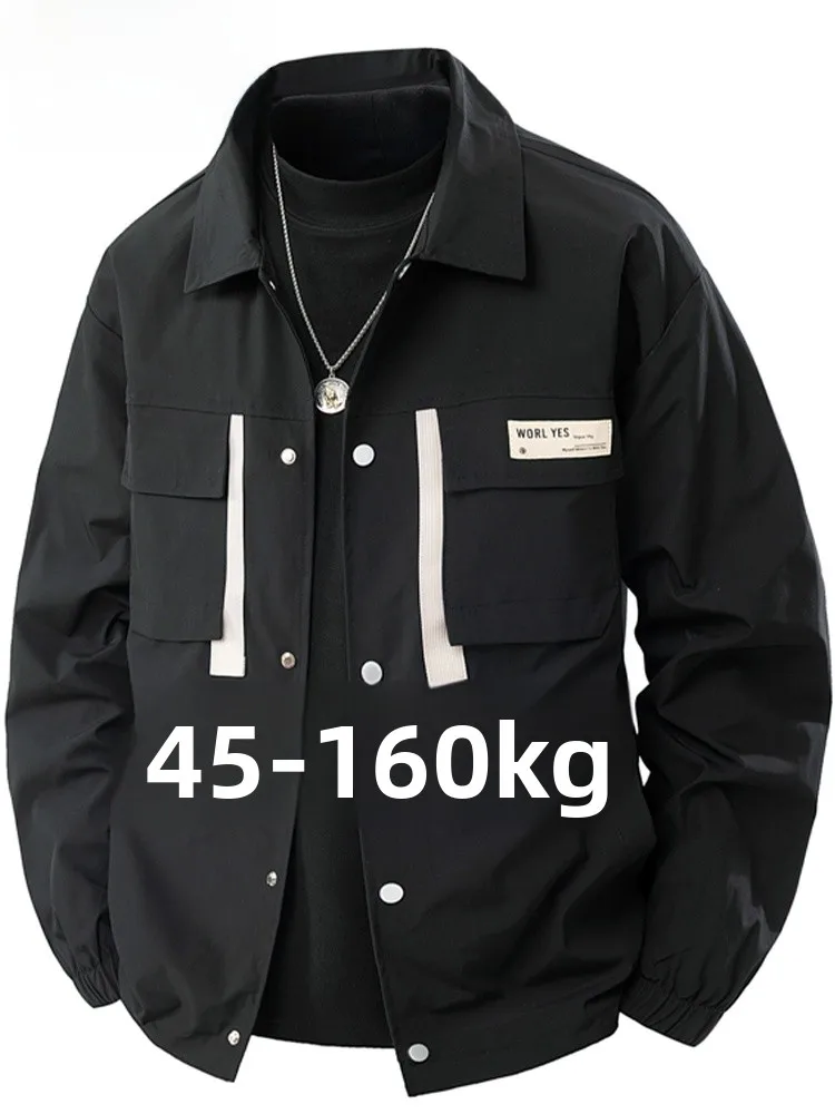 

Мужская куртка MoChao: модная, большого размера, весенне-осенняя, повседневная, свободного кроя, рабочая, с воротником, из полиэфирного волокна, теплая