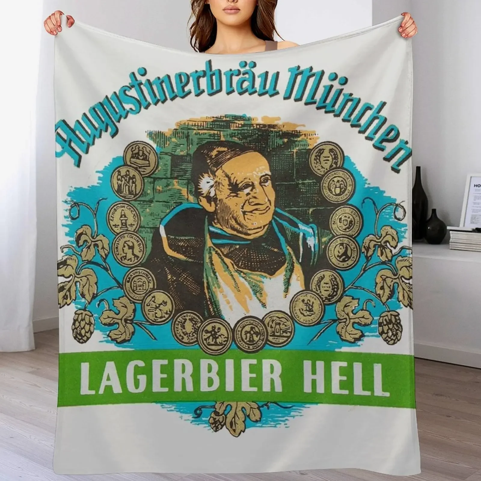 

New Augustiner Munich Beer...Lagerbier Hell Throw Blanket Baby Kid'S cosplay anime blankets and throws Blankets