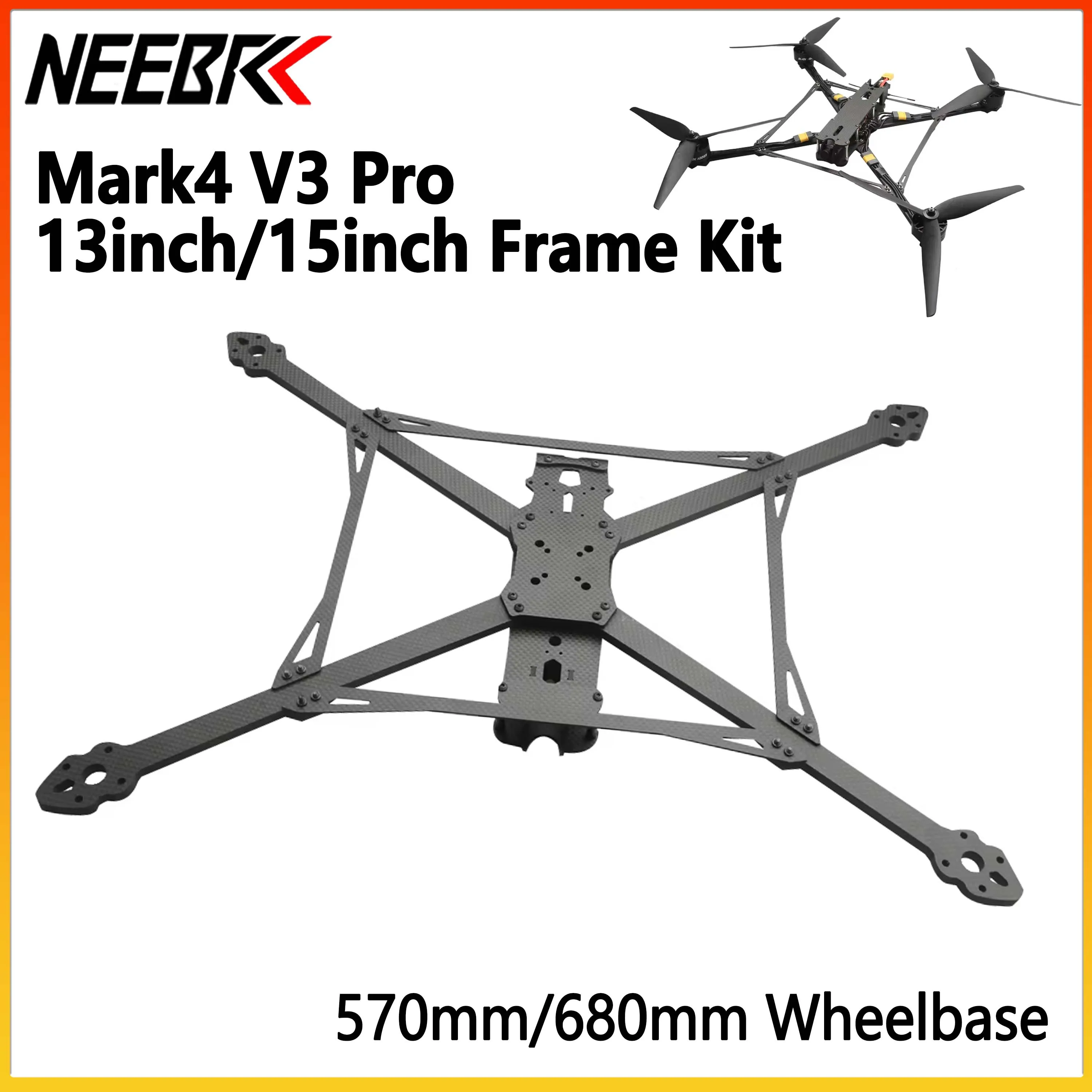 MARK4 V3 Pro 13inch 570mm / 15inch 680mm Carbon Fibre Drone Frame Kit for Long Range RC Quadcopter Freestyle FPV Racing Drone