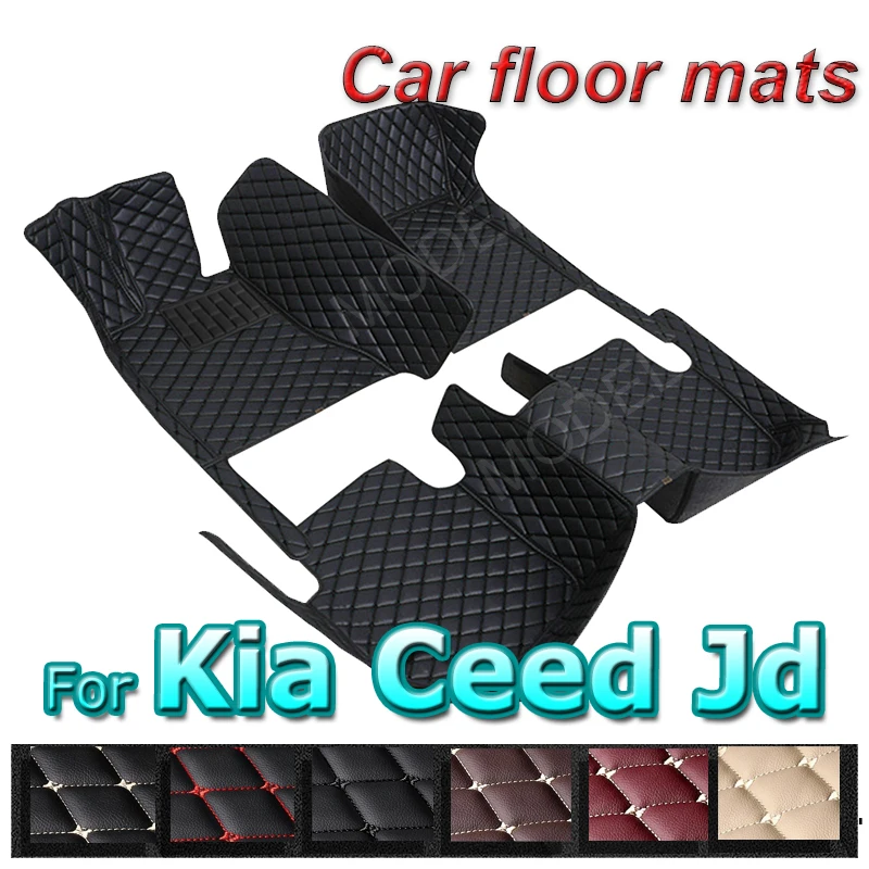 Car Floor Mat For Kia Ceed Jd 2014 2015 2016 2017 2018 2019 2020 Man Non-Slip Luxury Woman Foot Pad Auto Interior Rugs Accessory