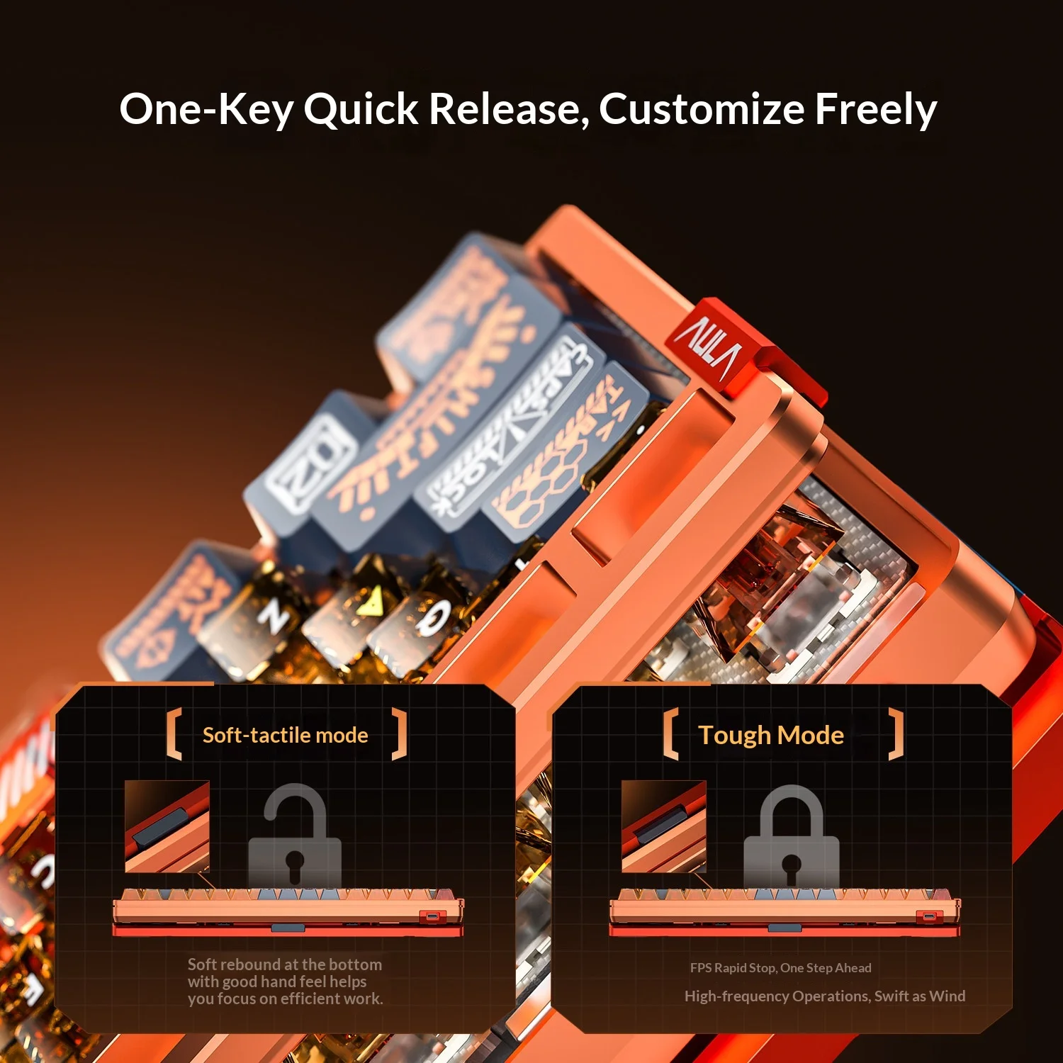 Teclado Mecánico con Eje Magnético AULA Serie AG75, Cableado, Modo Único, Frecuencia de Respuesta de 8k, Teclado para Juegos AG75 Pro/Ultra E-sports 4