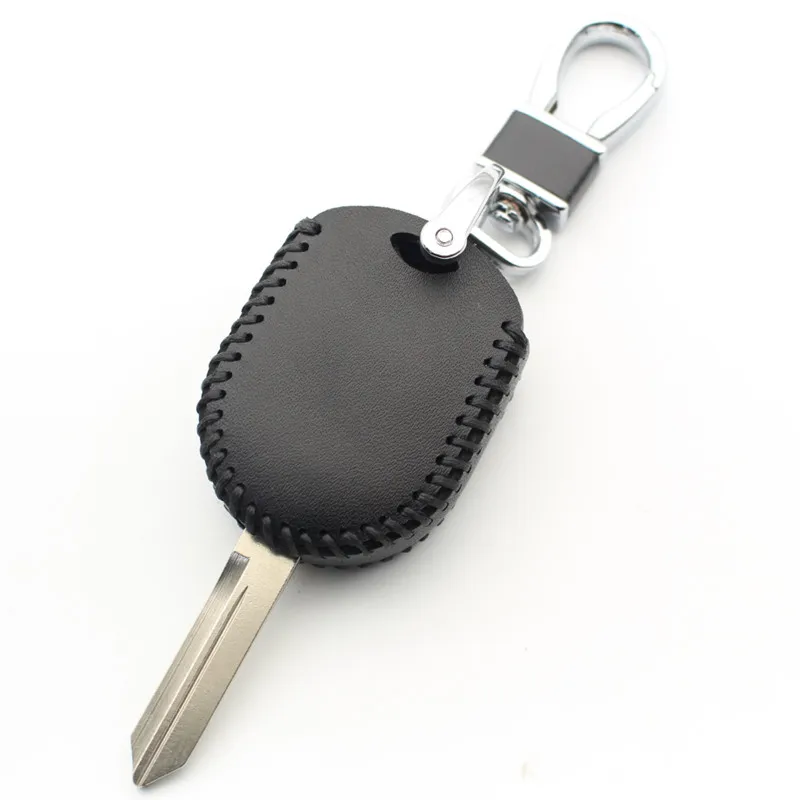 FLYBETTER Genuine Leather 5Button Smart Key Case Cover For Ford Edge Explorer Ranger Expedition Mustang Escape Taurus