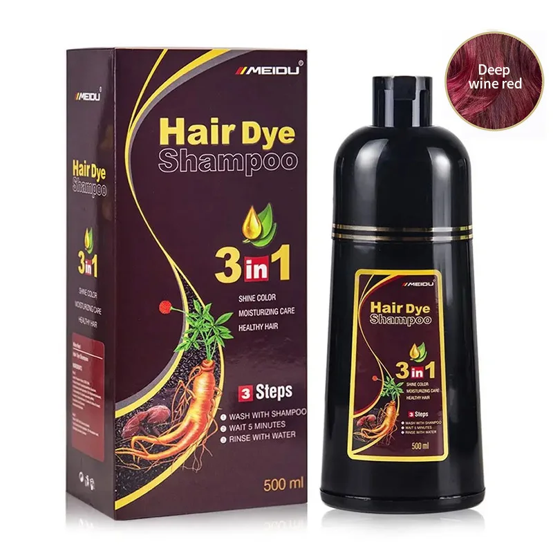 7 kleuren 3-in-1 snelle haarverfshampoo Instant Coloring Shampoo Grijs Wit Cover Natuurlijke plantaardige snelle kleurstof Langdurige kleurstofshampoo