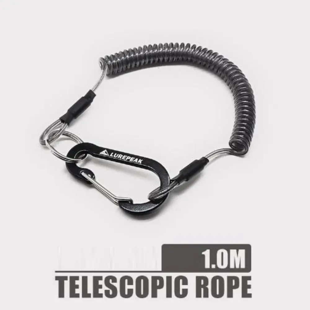 فشل آمنة قابل للسحب سلك مرن الأساسية مشبك أسود الملتوية الاحتفاظ الصيد مكافحة خسر حبل 1 متر/1.2 متر/1.5 متر 4 أنماط #3