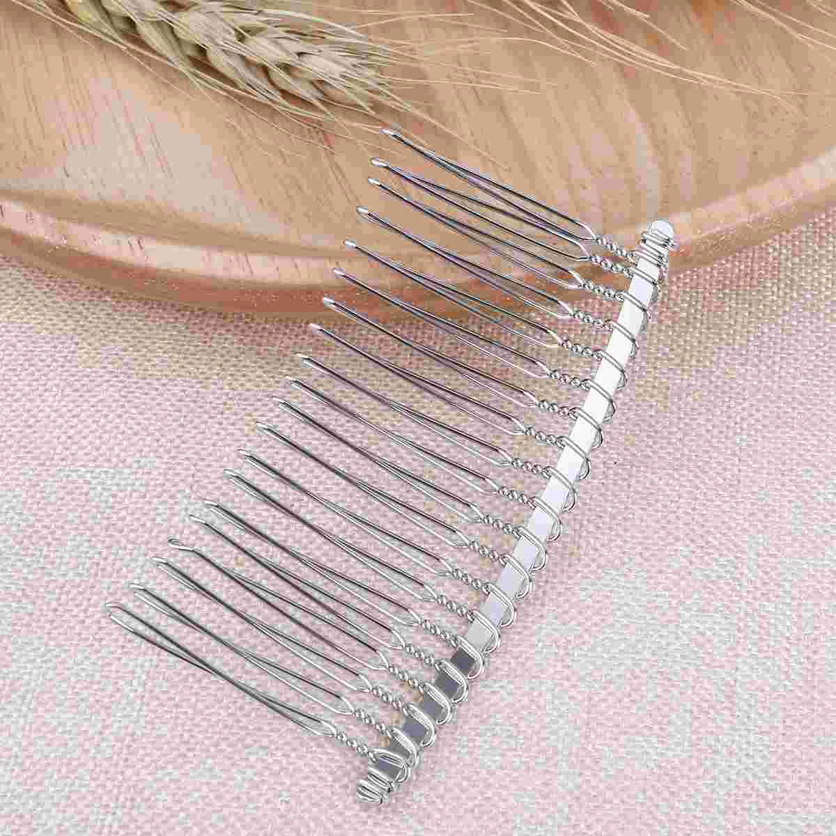 

10 Pcs Slideshow Bride Baby Hair Accessories Plain Side Combs Mini Clips for Women Metal