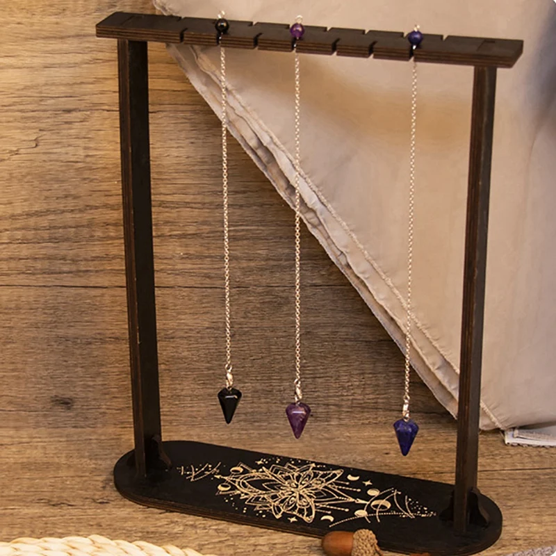 1 Pcs Wood Wiccan Crystal Holder Wooden Pendulum Display Stand Dowsing Pendulum Display Stand B