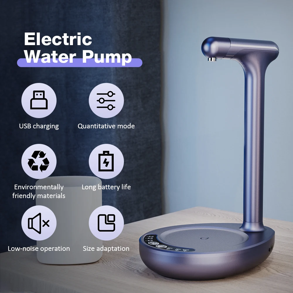 Automatische Waterpomp Met Lade Usb Opladen Water Dispenser Draagbare Waterfles Pomp Voor Gallon Faciliteert Keuken Accessoires
