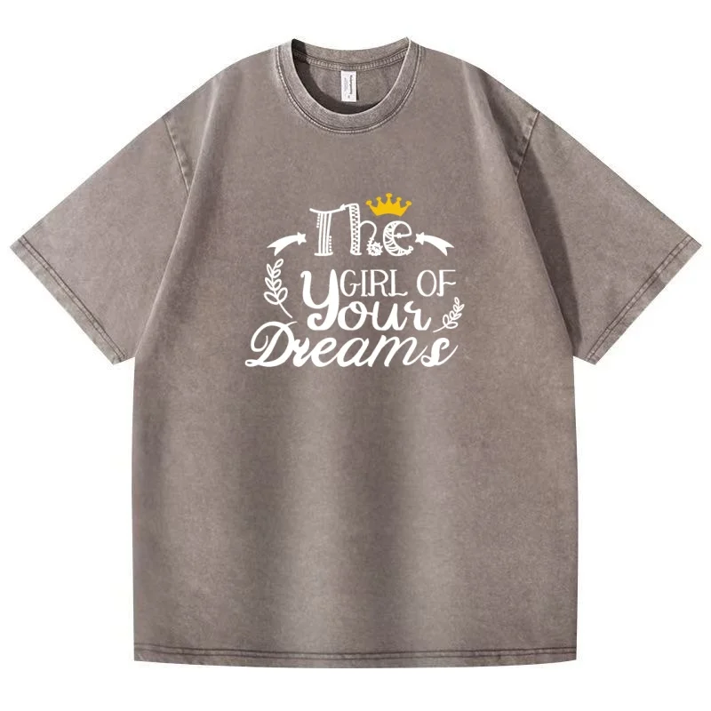 European and American style letter printed short sleeved T-shirt, pure cotton round neck, fashionable and casual couple style