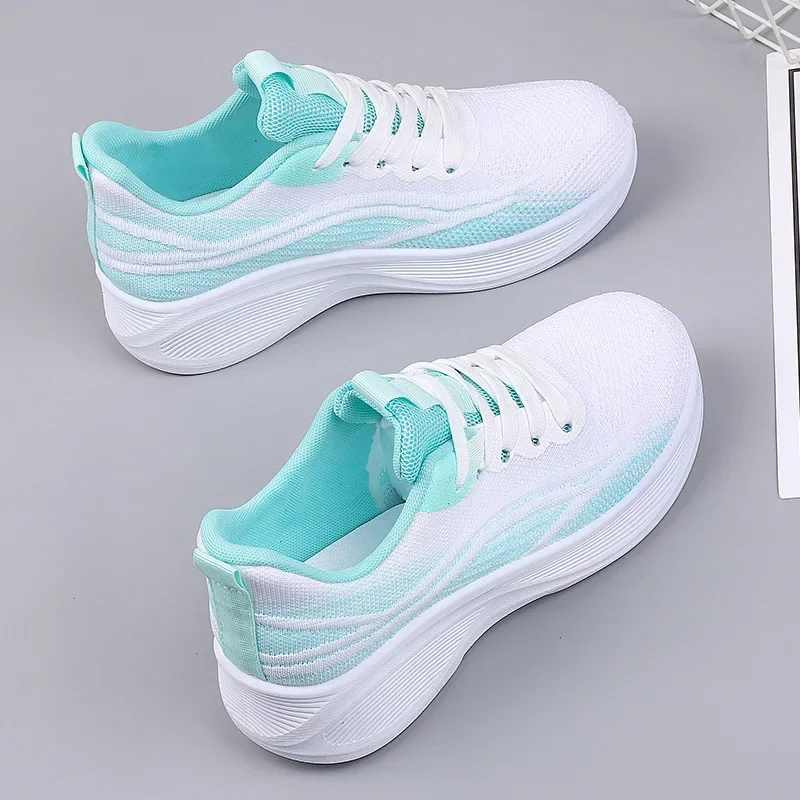 2025 Spring New Women's Sneakers Autumn Fashionable Breathable Lightweight Non-slip Wear-resistant Casual Lace Up Running Shoes