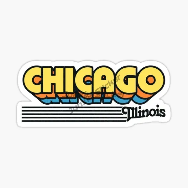 

CHICAGO National Flag Car Sticker for Badge Bicycle Van Laptop Motorcycle Glass Off-road Decal
