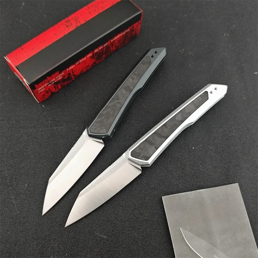 

Outdoor KS 7050 Launch 20 Folding Knife D2 Two Tone Reverse Tanto Blade T6 Aluminum+carbon Fiber Handle Tactical Pocket EDC Tool