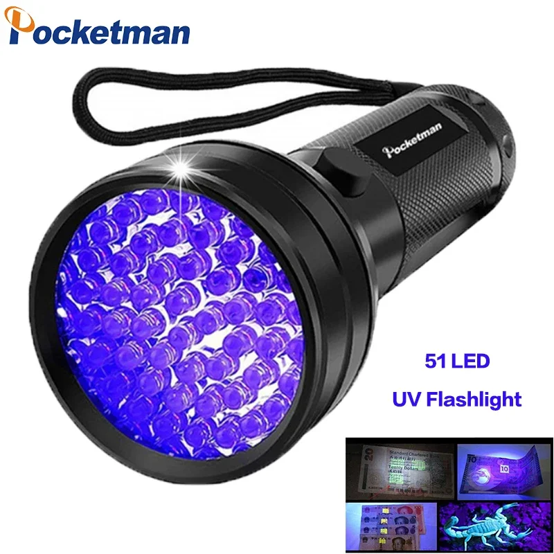 

Powerful UV Flashlight 395nm Black Light Flashlights Ultraviolet Lamp Torch Blacklight Detector for Dog Urine Pet Stains Bed Bug