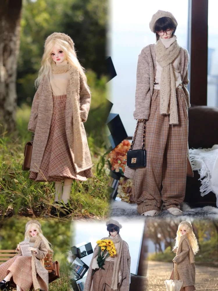 

BJD Doll Clothing For ID75 1/3 1/4 Doll Daily Set Coat Top Skirt Scarf Pants Hat Dolls Accessories(Only Clothes No Doll)