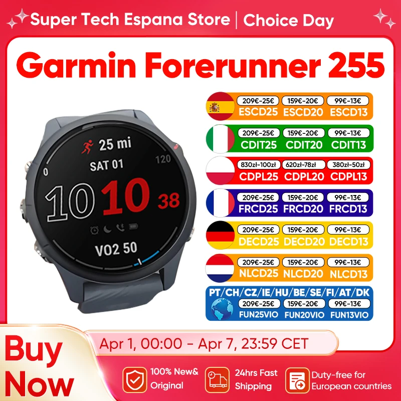 Neue Garmin Vorläufer 1.3 Sport Smartwatch 46mm ''Farbbild schirm 14 Tage Akkulaufzeit 4GB RAM NFC BT WiFi 5atm wasserdicht