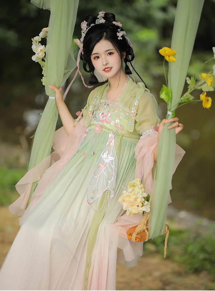 Gradiënt Roze Vrouwen Gown Set Traditionele Chinese Jurk Hanfu Prom Formele Verjaardag Kerstcadeau Mooie Kleur Hanfu Cosplay