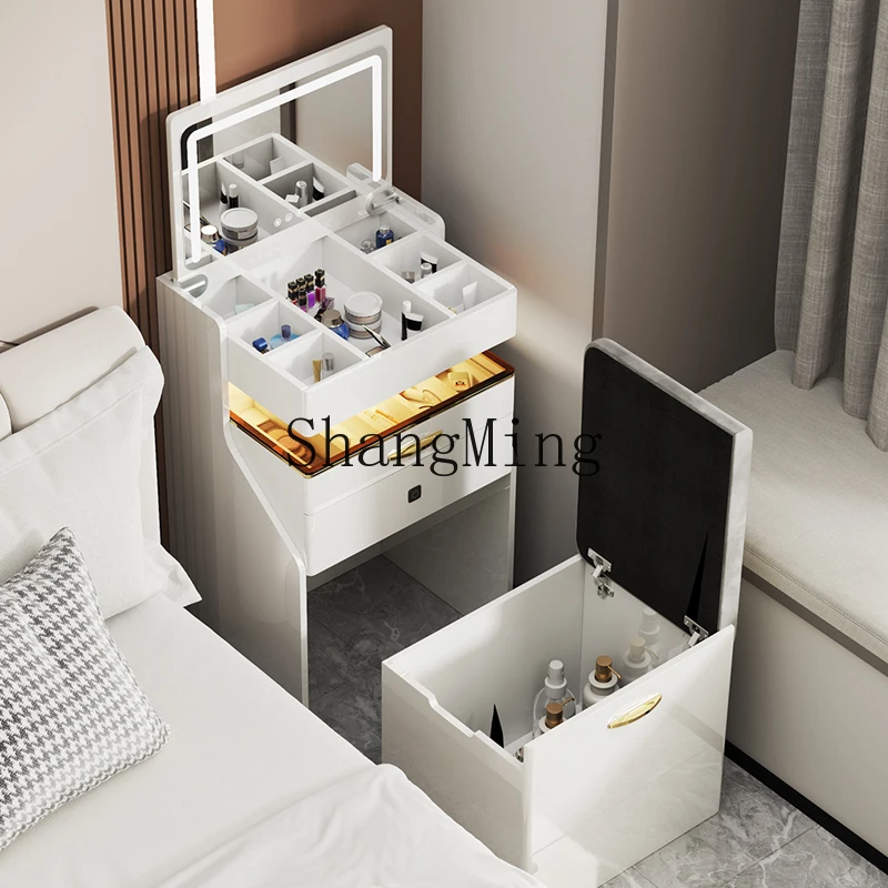 

CL Flip Cover Dressing Table Light Luxury Bedroom New Small Bedside Makeup Table Integrated Storage