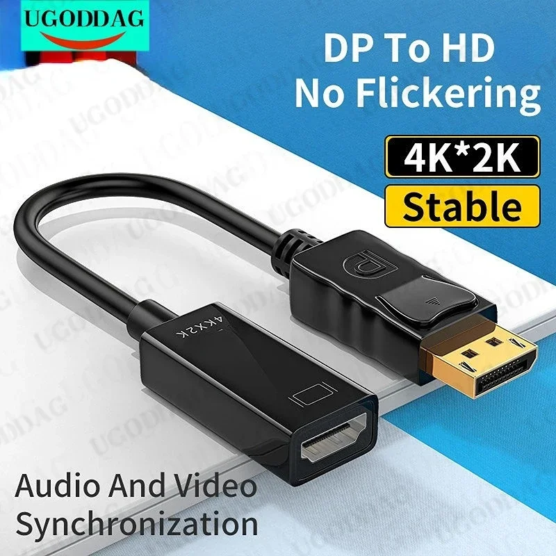 4K DisplayPort to HDMI-compatible Cable 1080p DP DisplayPort To HDTV Adapter Converter For PC TV Projector Apple MacBook Air Pro