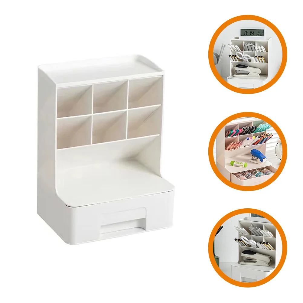 

Desk Organizer Pen Holder Multi-Functional Desktop Storage Box for Office School Stationery Storage Rack Plastic Desk Organizer