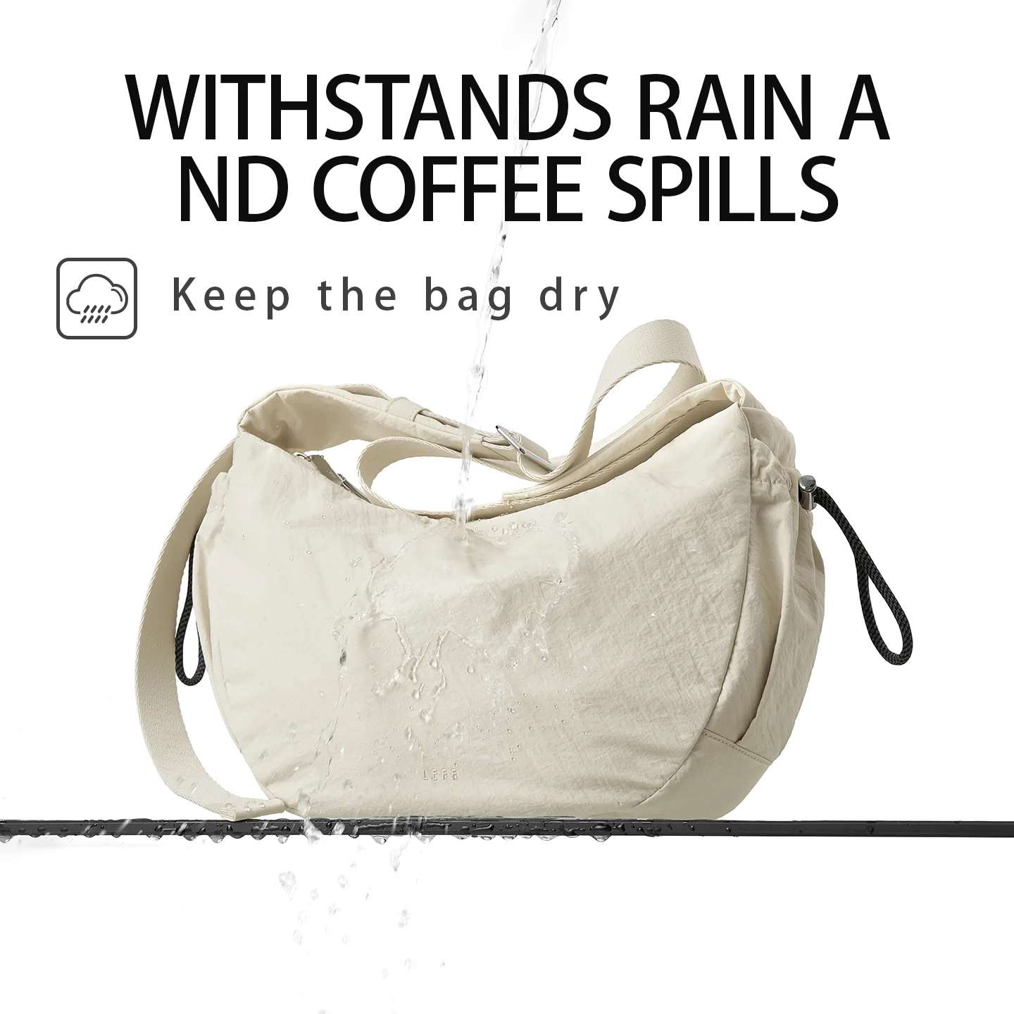 LEFF 2025 حقيبة نسائية عصرية سعة كبيرة للتنقل والسفر حقائب كروس موضة بلون نايلون حقائب كتف خفيفة للجنسين