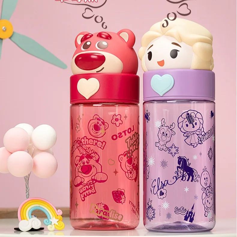 kawaii Lotso Alien Anime Cartoon Water Bottle Tritan Transparante Drinking  Cups Sport Cup For Travel Camping Kids Students