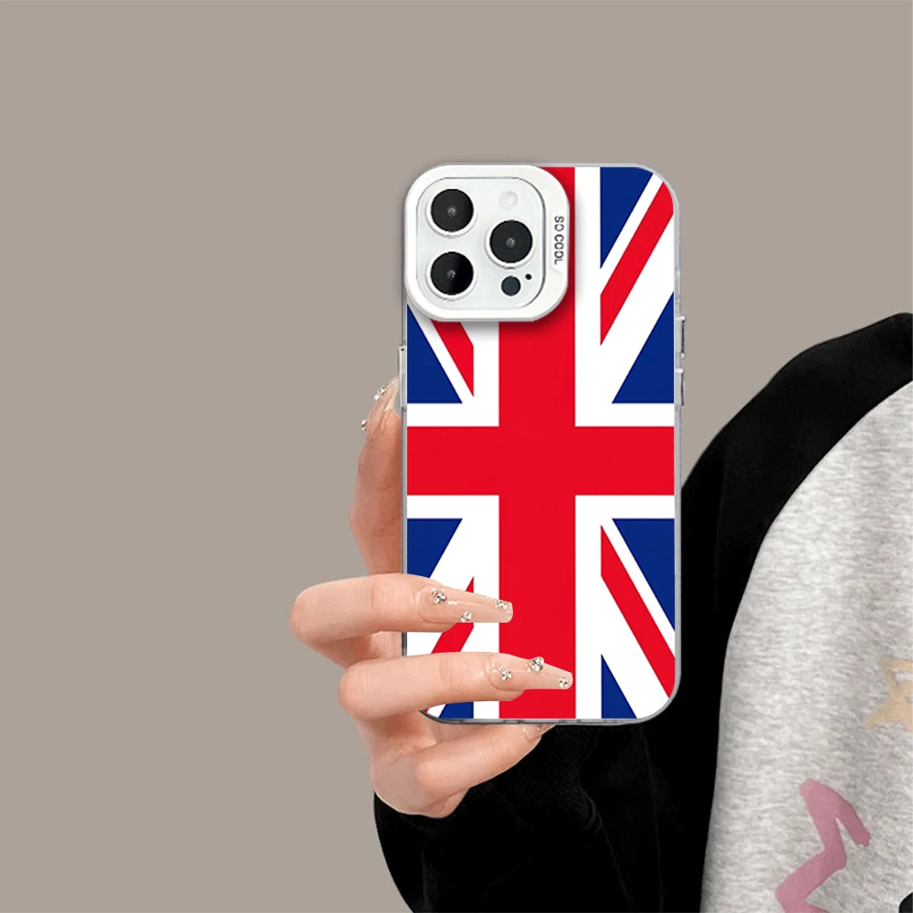 England British Uk Union Jack Flag IMD Phone Case For Samsung Galaxy S24 S23 S22 Plus Ultra FE A71 A55 A54 A53 Laser Cover