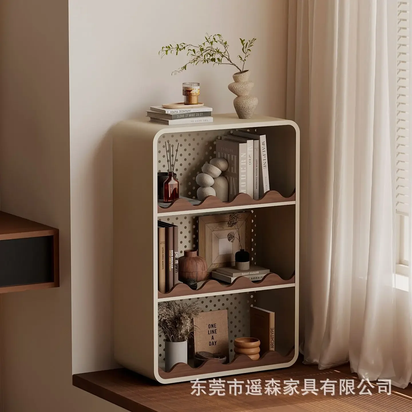 Integrated storage rack Free installation Bedside advanced simple floor-to-ceiling bookshelf Bedroom bay window Multi-layer