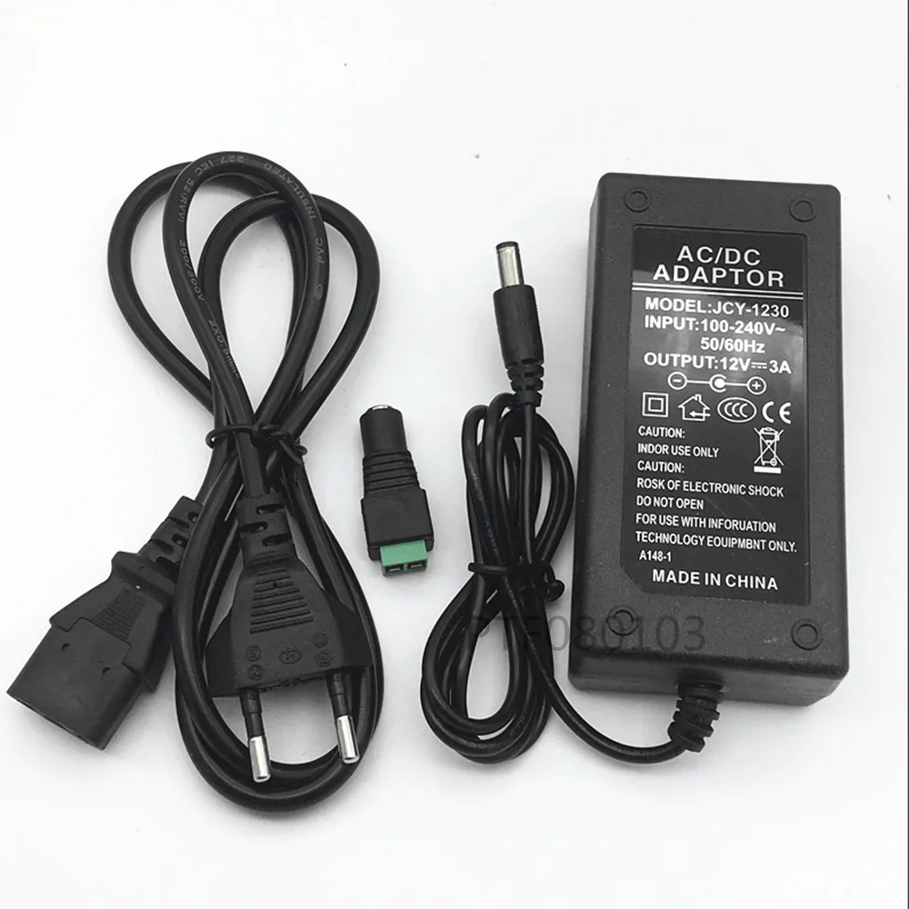 

LED Power Adapter AC110V 220V To DC 12V Lighting Transformer For LED Strip CCTV Router 5.5*2.1~2.5mm Female Connector