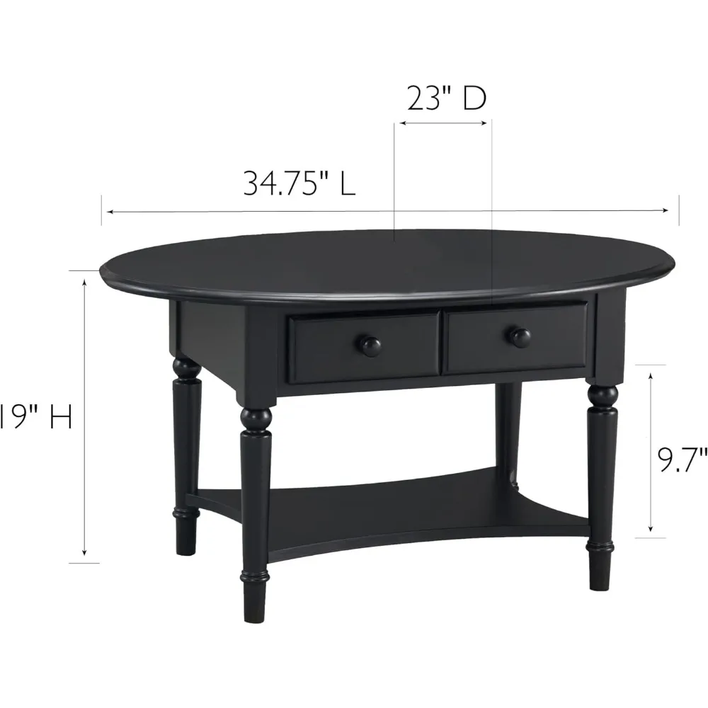Tavolino da caffè in legno nero cigno con ripiano, tavolino ovale, tavolini centrali, sedie da soggiorno, mobili da pranzo