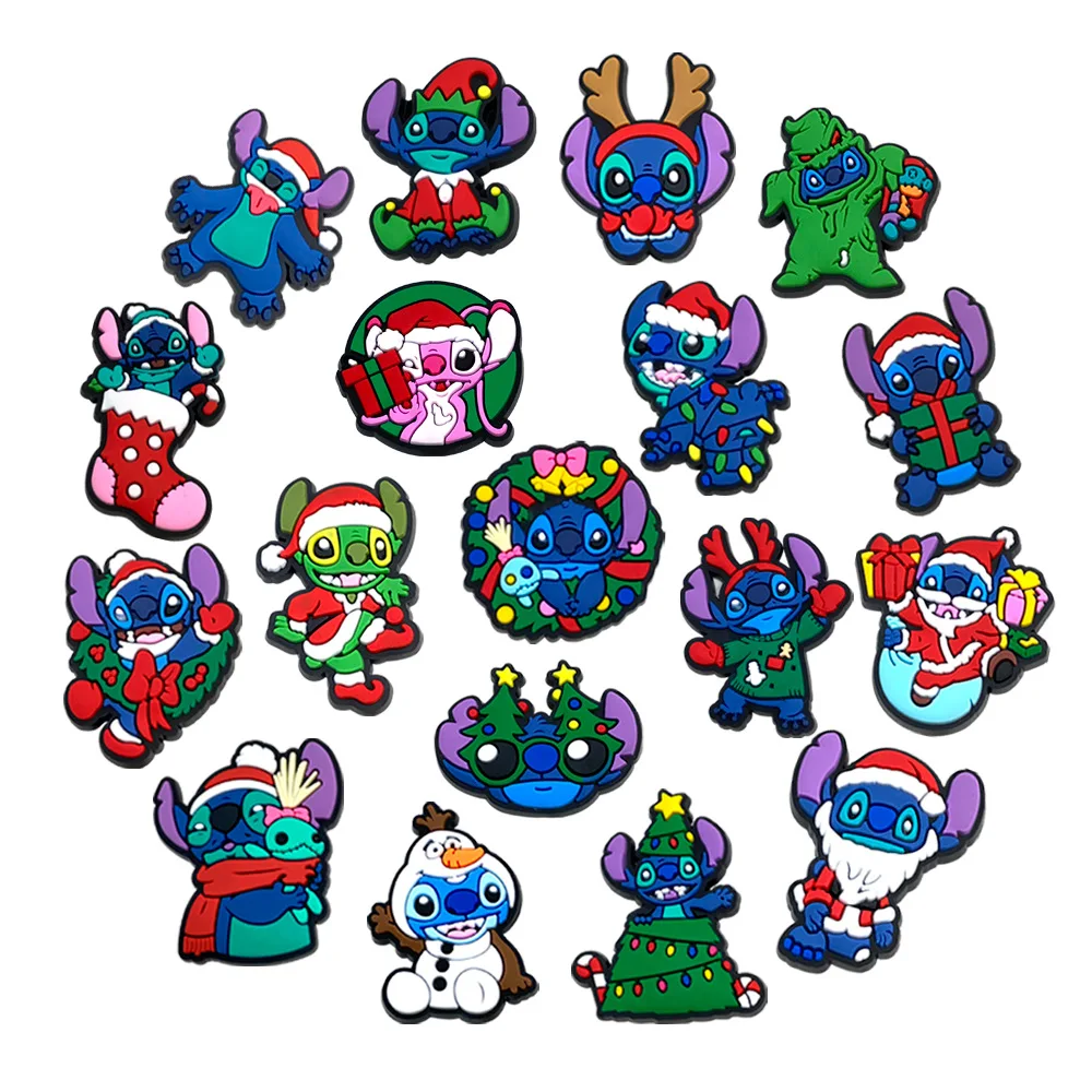 18 teile/satz Disney Stitch Weihnachten Serie Schuhs chn allen Cartoon Muster Schuh Charms abnehmbare Schuhs chn allen dekorative Accessoires