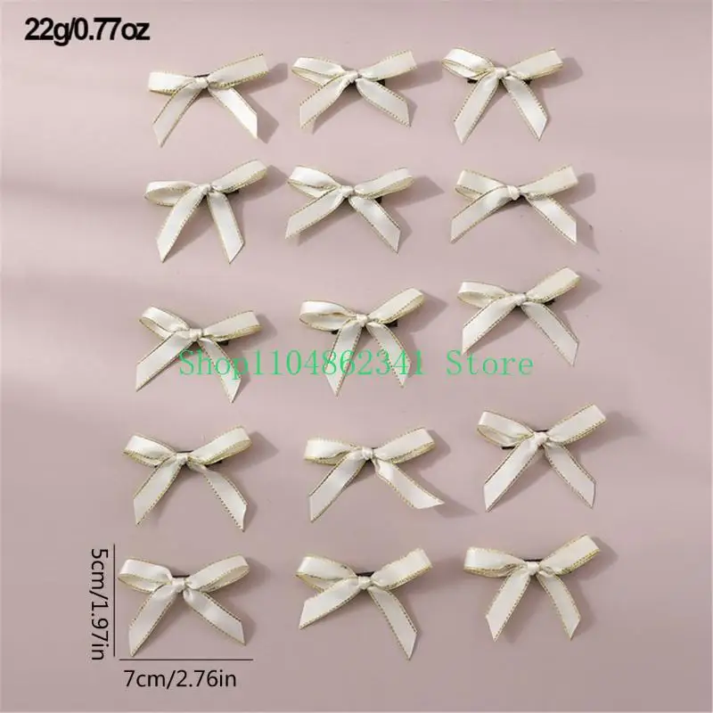 5asd 15Pcs Mini Bow Hair Clip Ribbon Hair Bow Non Slip Hairpins Accessories