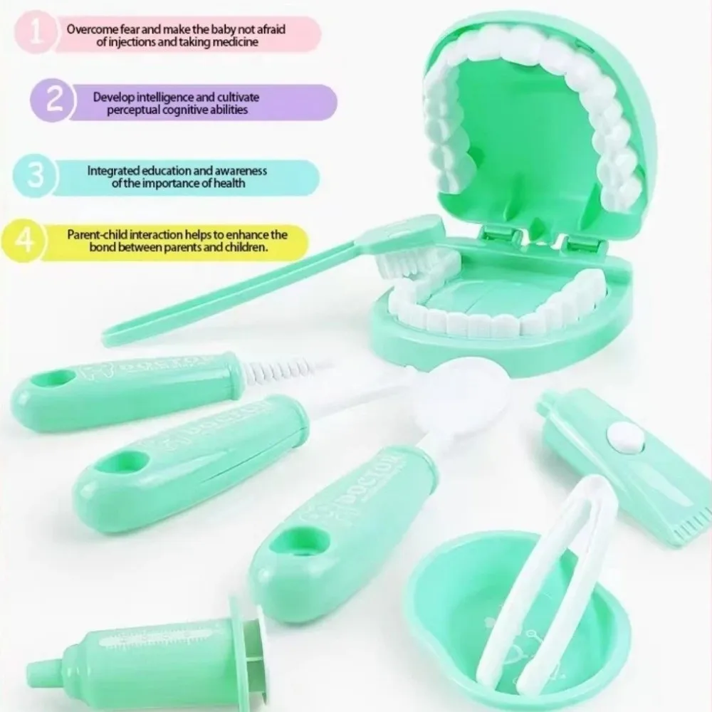 9pcs/set Children Early Education Toy Simulated Teeth Model Oral Brushing Practice Toy Doctors Role Play Montessori Toys