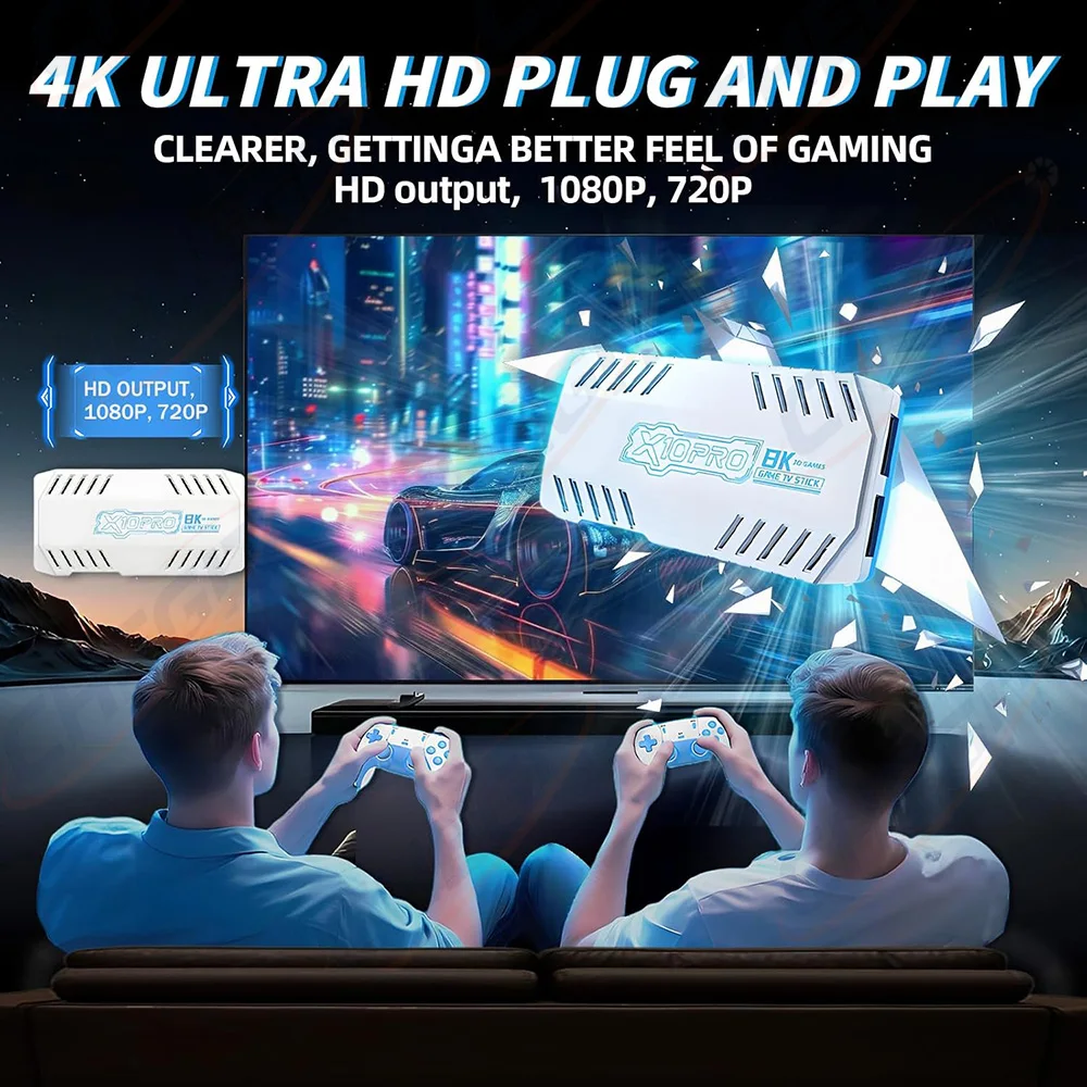 128G X10 PRO 4K TV Game Stick لعبة فيديو وحدة التحكم 128G مع 2/50000 لعبة وحدة تحكم لاسلكية غمبد ريترو وحدة تحكم بجهاز لعب محمول