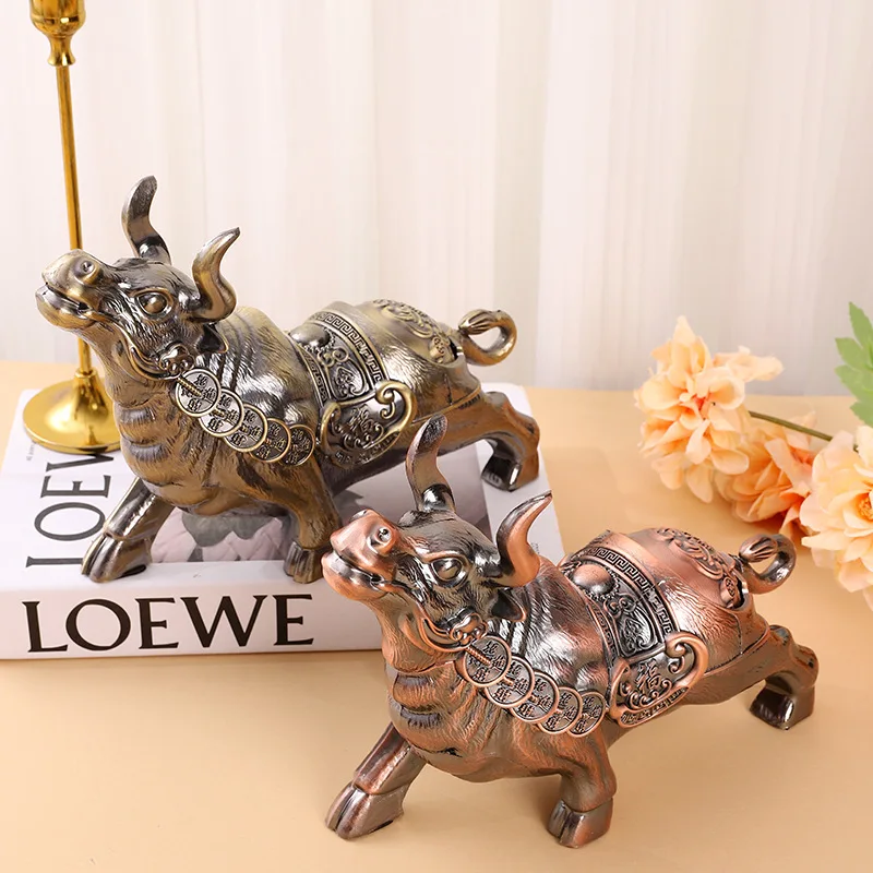 Metal Material Bull Smoking Ashtray, Desktop Decoration, Desk Accessories, Gift for Boyfriend, AT064