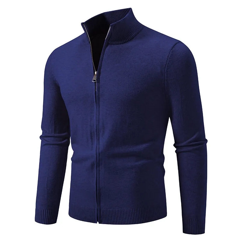 Giacca sportiva da uomo nuova Pullover Casual Streetwear Maglioni lavorati a maglia Cardigan Colletto rialzato Maglione Cappotto caldo con zip