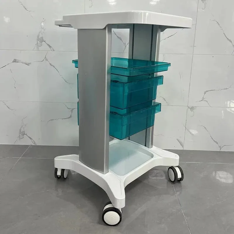 Wózek kosmetyczny na kółkach z szufladami, cichy, do salonu piękności, wózek na sprzęt estetyczny, stojak do kliniki spa.