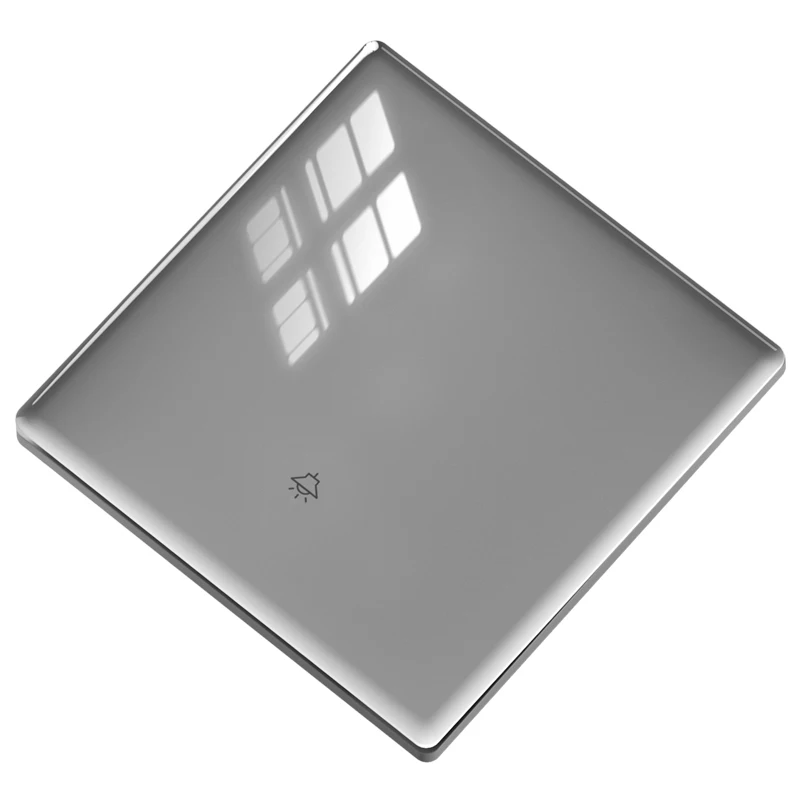 Doorbell Switch Push Button Grey Tempered Glass Panel Ultra Slim Wearproof Anti Scratch Easy Clean Modern Home Decor