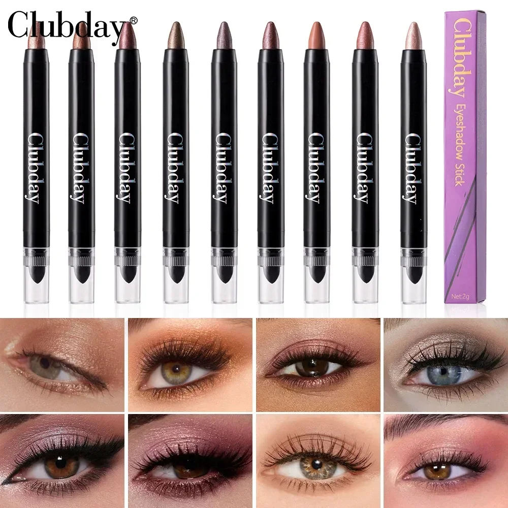 

Clubday 9pcs Eyeshadow Stick,Shimmer and Matte Brown Metallic Cream Eyeshadow Pencil Crayon Eye Brightener Stick