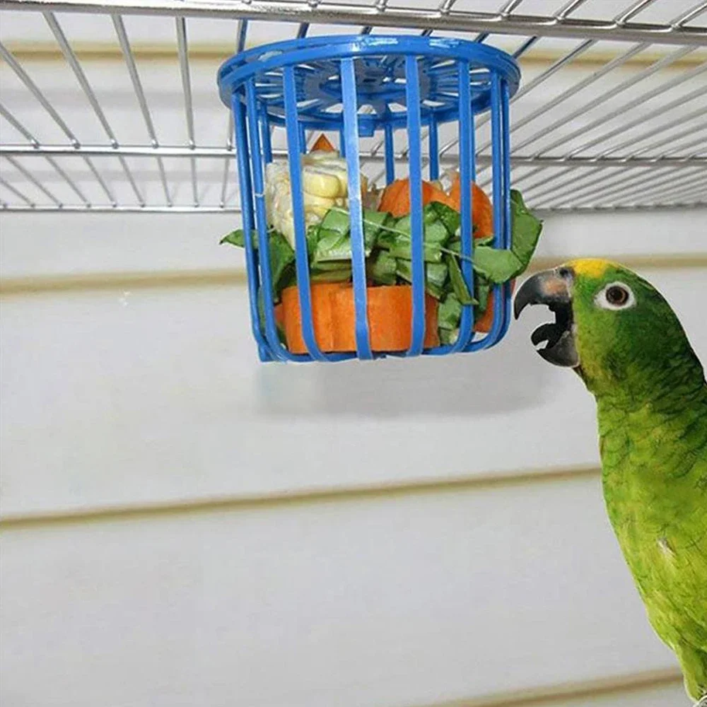 1pc Creative Multi-Purpose Cage Hanging Toys Bird Fruit Vegetable Feeder Basket Parrot Window Bird Feeder parrot accessories