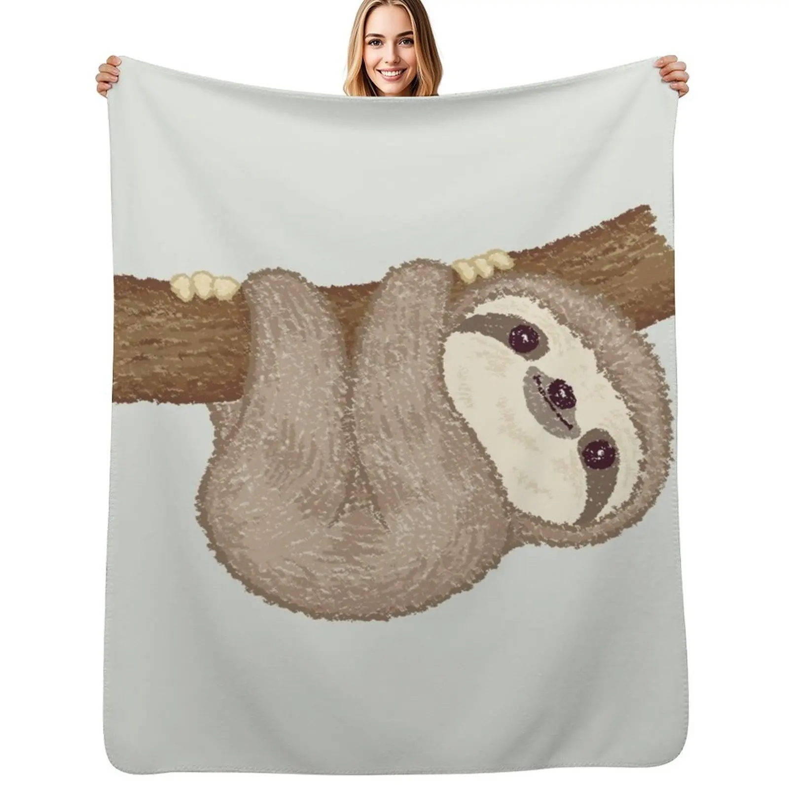 

Sloth on the tree Throw Blanket Soft Comfort Blanket for Reading Watching TV